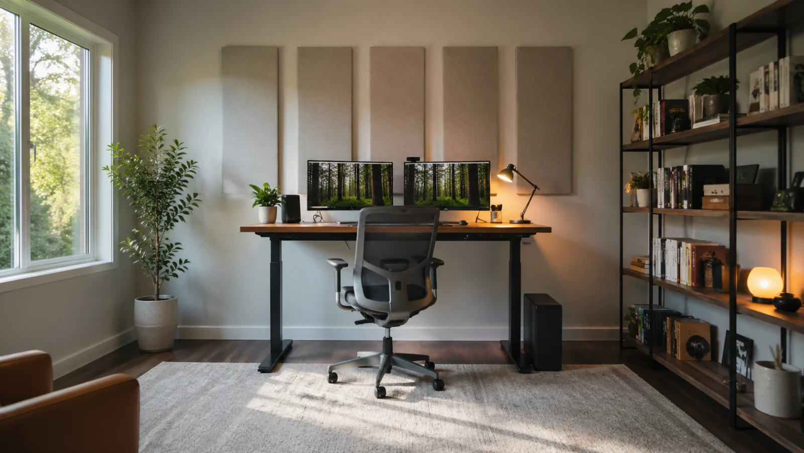 Homeoffice-Arbeitsplatz mit zwei Monitoren und Notebook - Homeoffice planen