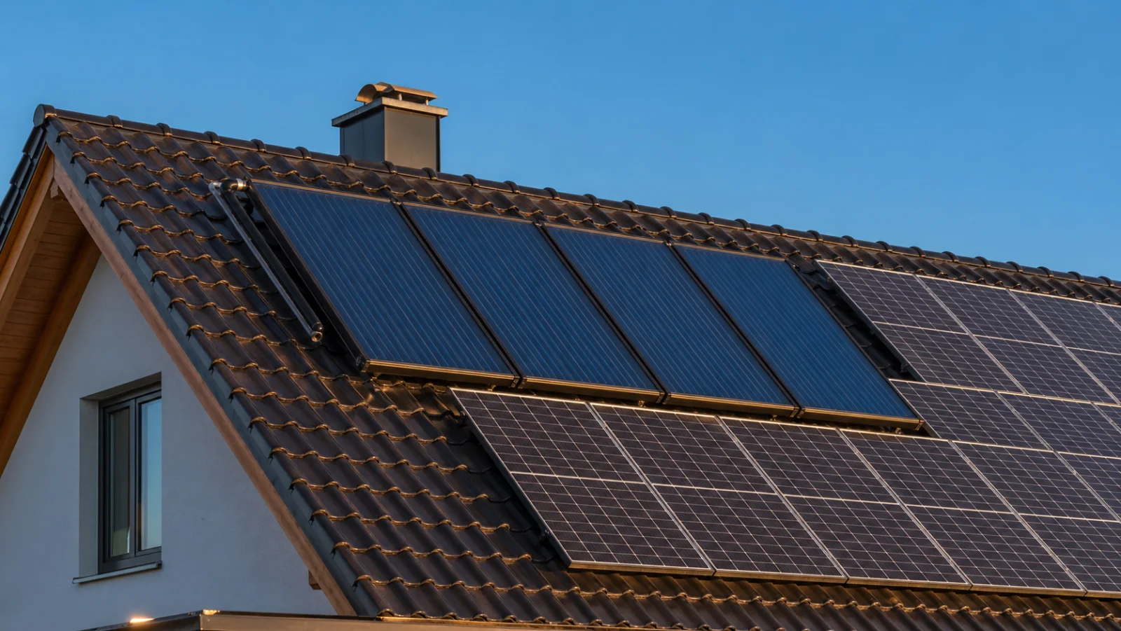 Photovoltaik-Anlage auf Süddach eines Einfamilienhauses - PV