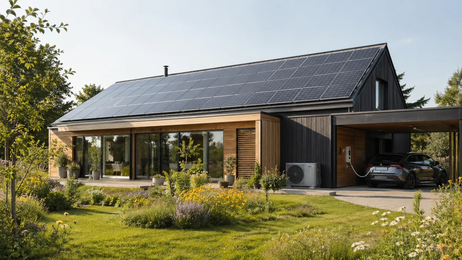 Plusenergiehaus mit großer PV-Anlage